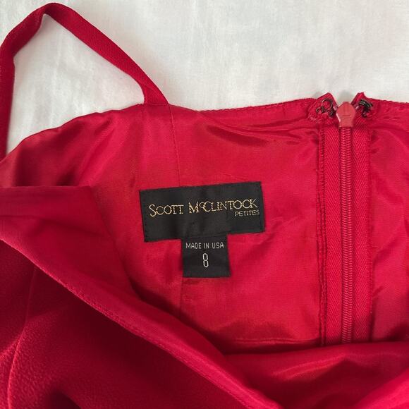 vintage scott mcclintock red asymmetrical slip dress glam evening formal party - Picture 3 of 4